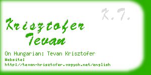 krisztofer tevan business card